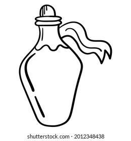 Doodle sticker alchemical potions and flasks