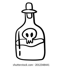 Doodle sticker alchemical potions and flasks