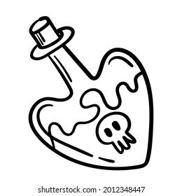 Doodle sticker alchemical potions and flasks