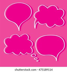 Doodle sticker baubles with pink background