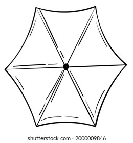 Doodle sticker beach striped umbrella