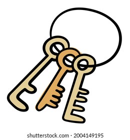 Doodle sticker bunch of old keys