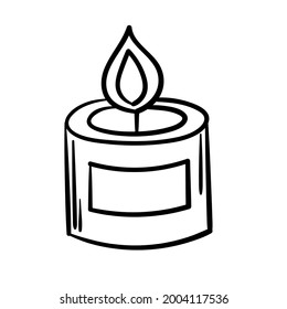 Doodle sticker candles in candlestick