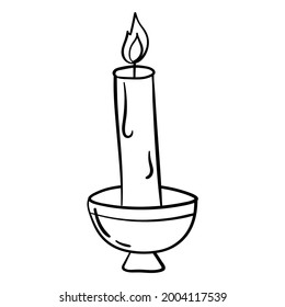 Doodle sticker candles in candlestick