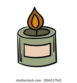 Doodle sticker candles in candlestick