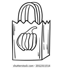 Doodle sticker with candy bag