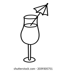 Doodle sticker with cartoon cocktail party