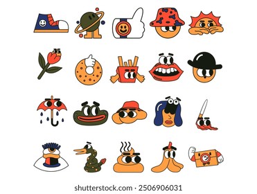 Doodle Sticker Character Element Set