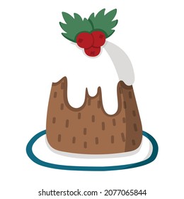 Doodle sticker christmas cupcake with decoration