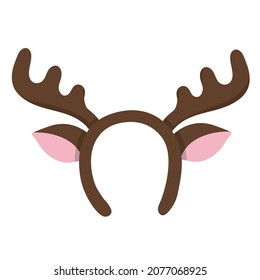 Doodle sticker christmas wreath on the head antlers
