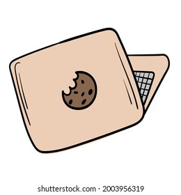 Computadora de pegatinas de doodle para trabajar desde casa