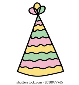 Doodle sticker with cute holiday hat