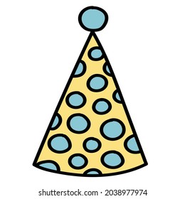 Doodle sticker with cute holiday hat