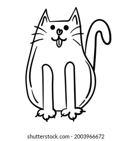 Doodle sticker cute pet cat