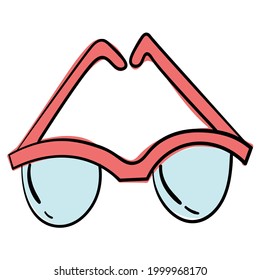 Doodle sticker of cute summer sunglasses