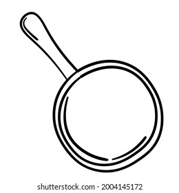 Doodle sticker frying pan for cooking breakfast at home