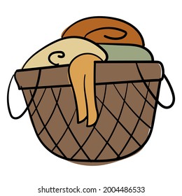 Pegatina de doodle con cesta de lavandería completa
