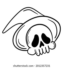 Doodle sticker funny skull for halloween