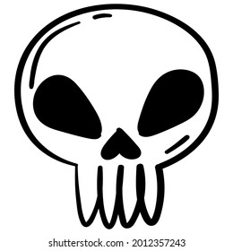 Doodle sticker funny skull for halloween