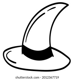 Doodle sticker funny witch hat