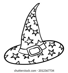 Doodle sticker funny witch hat