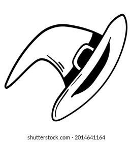 Doodle sticker funny witch hat