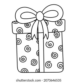 Pegatina de doodle con caja de regalo para cualquier ocasión. Navidad, cumpleaños, Día de San Valentín, Día de la Mujer, Día de la Madre y otros.
