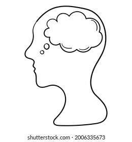 Doodle sticker head silhouette giving birth ideas