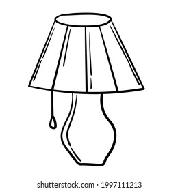 Doodle sticker of an interior lamp in a house