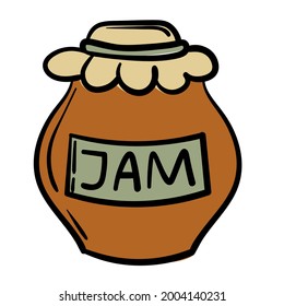 Doodle sticker jar of homemade jam