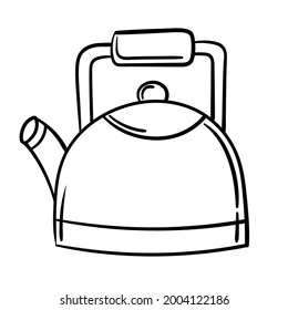 Doodle sticker kettle with hot drink