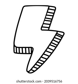 Doodle-Aufkleber-Blitz wie aus einem Comic
