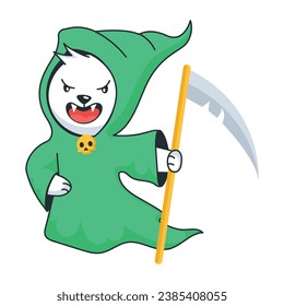 A doodle sticker of reaper bear 