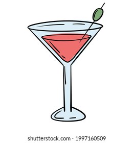 Doodle sticker with refreshing cocktails