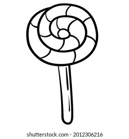 Doodle sticker silhouette candy, lollipop