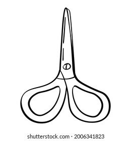 Doodle sticker simple stationery scissors