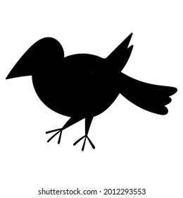 Doodle sticker sinister black crow