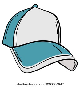Doodle sticker summer beach baseball cap