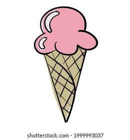 Doodle sticker sweet ice cream
