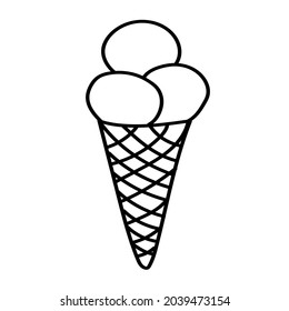 Doodle sticker sweet ice cream cone