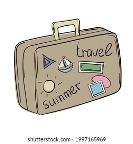 Doodle sticker travel suitcase for travel