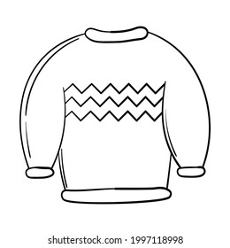 Pegatina de doodle con suéter caliente