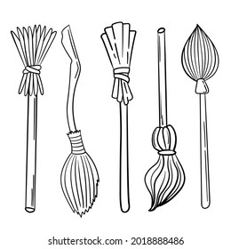 Doodle stickers witch broom set