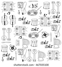 Doodle of stock music element vector illustration