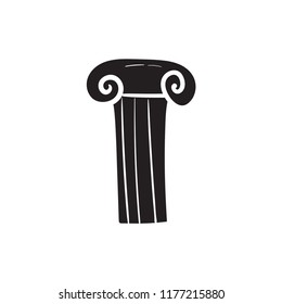 ícono de tallado de piedra de doodle negro plano