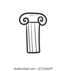 doodle stone carving icon outline