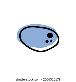 Piedra de garabato. dibujado a mano de una piedra aislada en un fondo blanco. Etiqueta de ilustración de vector, icono, elemento de diseño