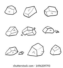 doodle stone illustration vector isolated on white background