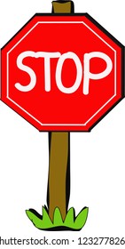 Doodle Stop sign simple style