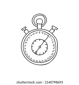 Ilustración de paro de garabatos en vector. Icono de cronómetro dibujado a mano en vector.